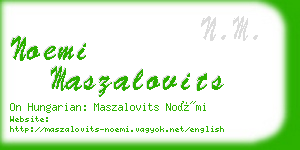 noemi maszalovits business card